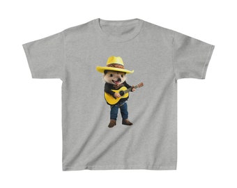 Kids Heavy Cotton Tee - Hedgehog Cowboy