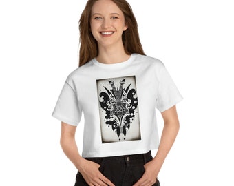 Women's Heritage Cropped T-Shirt - Guitar Print