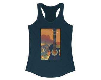 Women's Ideal Racerback Tank - Guitar Print