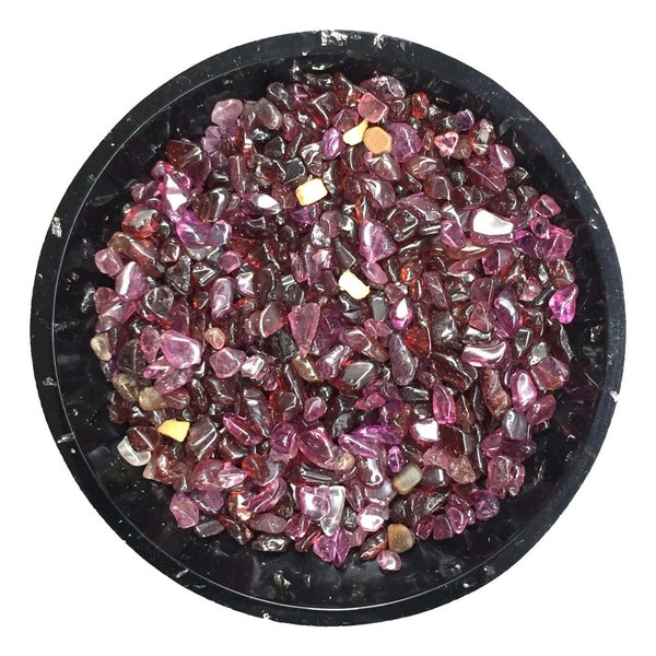 Rhodolite (Garnet) Tiny Crystal Chips - Size 0 | Mini Rhodolite Chip Stones | Roller Bottle Crystals | Gemstone Chips | Orgonite Supply