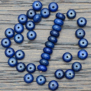 Lapis Lazuli 8.2 mm Roundel Beads - Set of 10 | Lapis Lazuli Round Beads | Natural Stone Beads