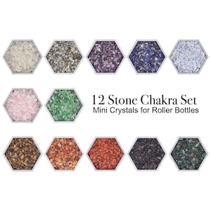 12 Stone Chakra Mini Crystal Chip Set | Mini Chakra Crystal Chip Stones | Chakra Gemstone Chips | US Seller - Ships from the US