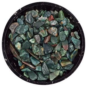 Bloodstone Tiny Crystal Chips - Size S1 | Bloodstone Chips | Gemstone Chips | Orgonite Supplies | US Seller - Ships from the US