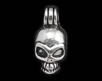 Pewter Mini Skull Dangle Pendant Charm - Set of 18