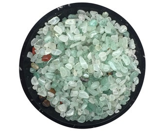 Pequeños chips de cristal de aventurina - Tamaño 0 / Chips de aventurina verde / Chips de piedras preciosas / Suministros de orgonita / Vendedor de EE. UU. - Envíos desde EE. UU.