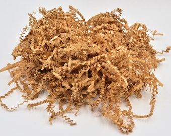 5 ounces of  Kraft Crinkle Shred Paper | Gift Basket Shred | Crinkle Cut Crimped Paper Shred | Brown Zig Zag Shredded Paper