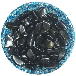 Black Obsidian Mini Crystal Chips - Size 2 | Black Obsidian Chips | Gemstone Chips | Orgonite Supplies | US Seller - Ships from the US