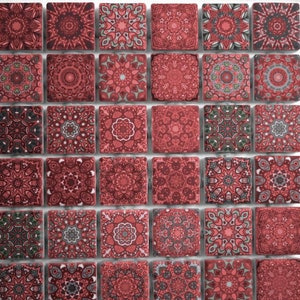 Red Mixed Mosaic Backsplash Tile Bathroom Tile Decorative Ceramic Tile