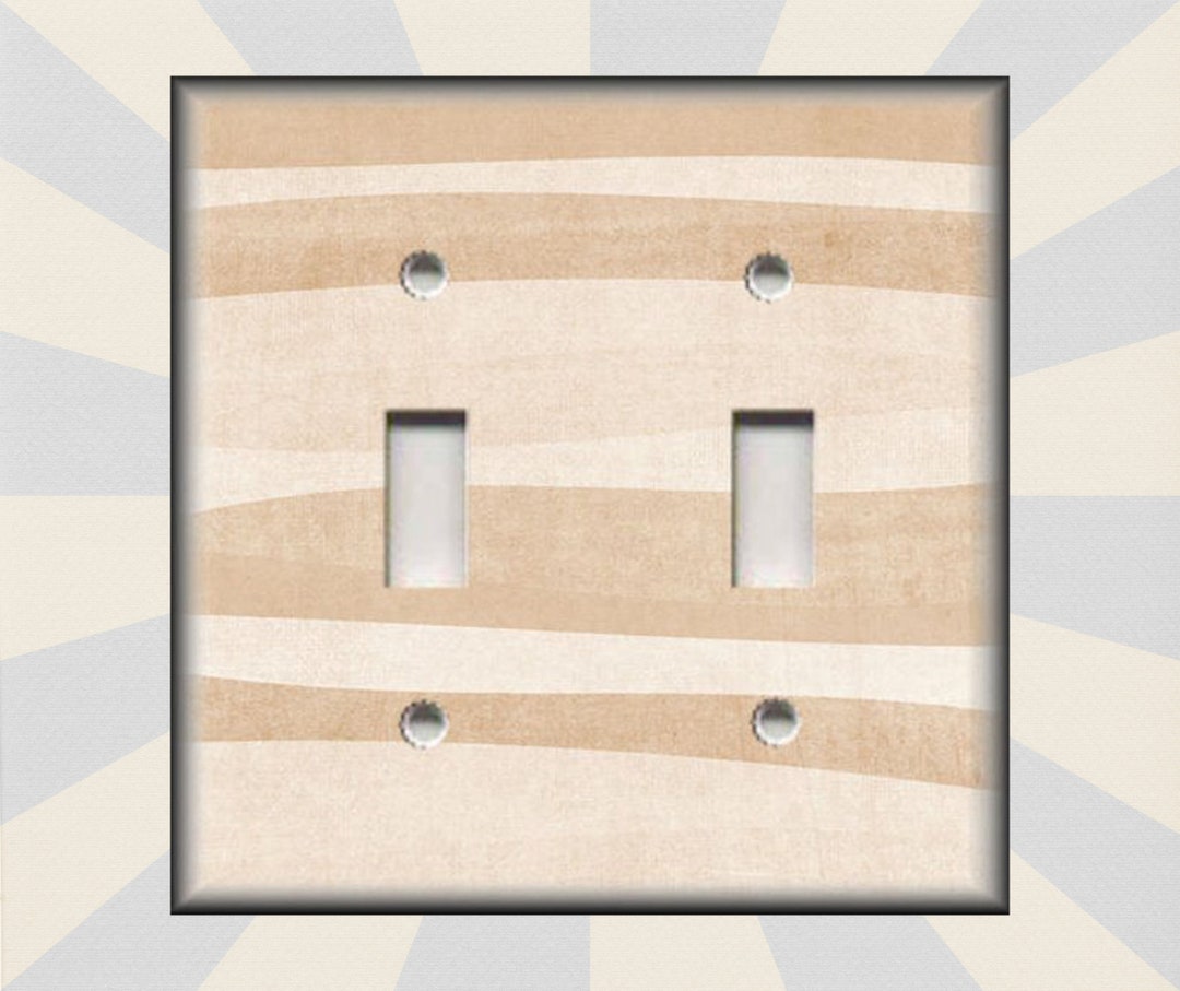 Metal Light Switch Plate Cover Modern Art Decor Layered Colors Tan
