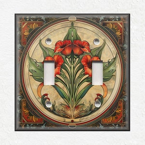 Vintage Floral Pattern - Metal Switch Plate Covers And Outlet Covers Unique Light Switch Plate Covers Outlets - Decorative Wall Plate Covers