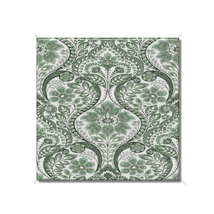 Green And White Art Nouveau Design Ceramic Tile Kitchen Backsplash Tile - Bathroom Tile - Ceramic Accent Tile Backsplash Tile Fireplace