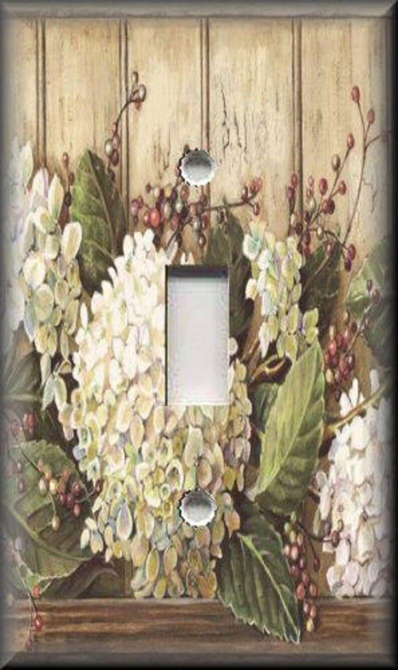 Metal Light Switch Plate Cover Hydrangea Flowers Decor Etsy
