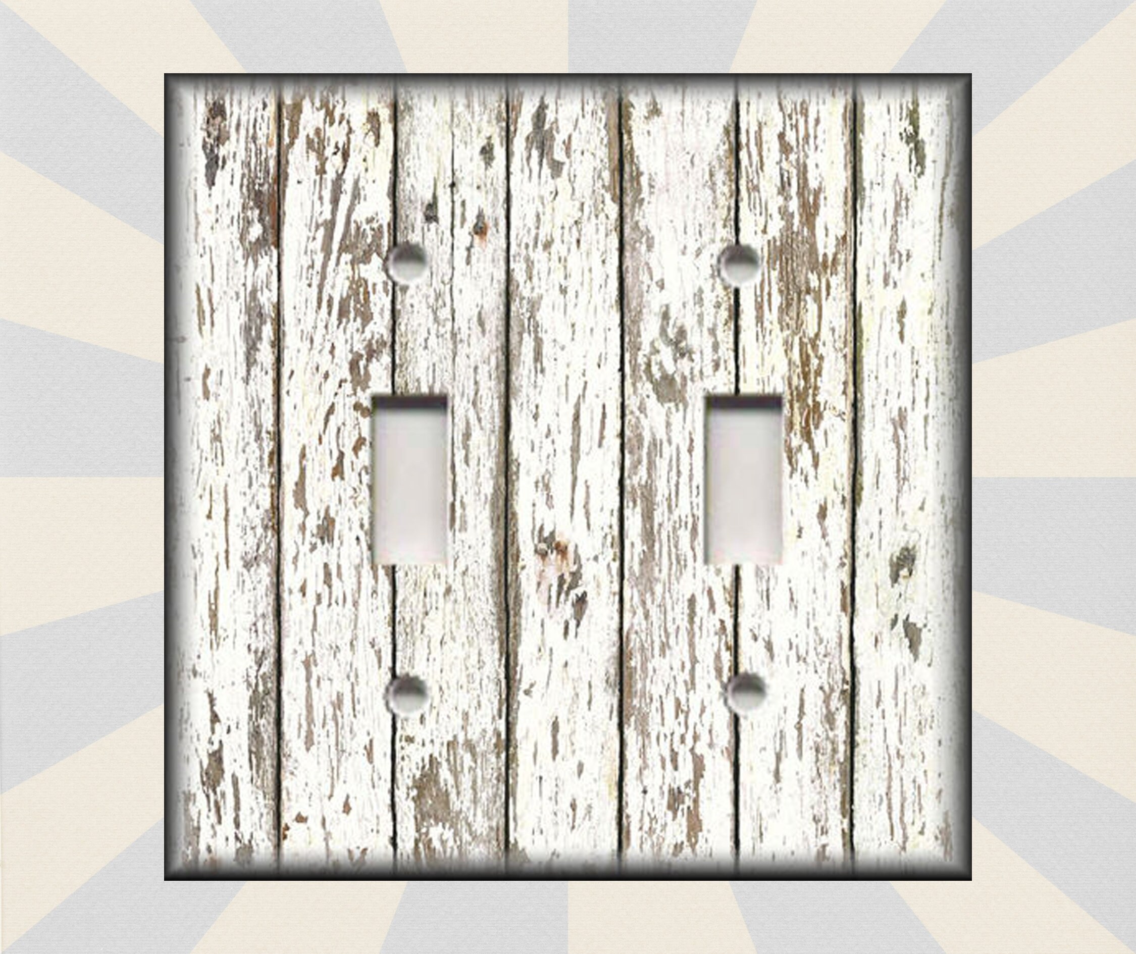 Rustic Weathered Wood Design Coastal Decor - Metal Beach Light Switch Cover & Outlet Covers Free Shipping Luna Gallery Designs