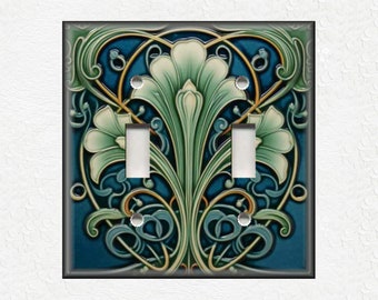 Vintage Art Nouveau Design Metal Light Switch Plate Covers And Outlet Covers - Antique Design Home Decor - Art Nouveau Home Decor