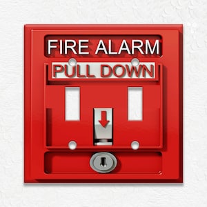 Fire Alarm Decor Firefighter Home Decor - Metal Light Switch Plate Cover - Switch Plates And Outlet Covers - Free Shipping