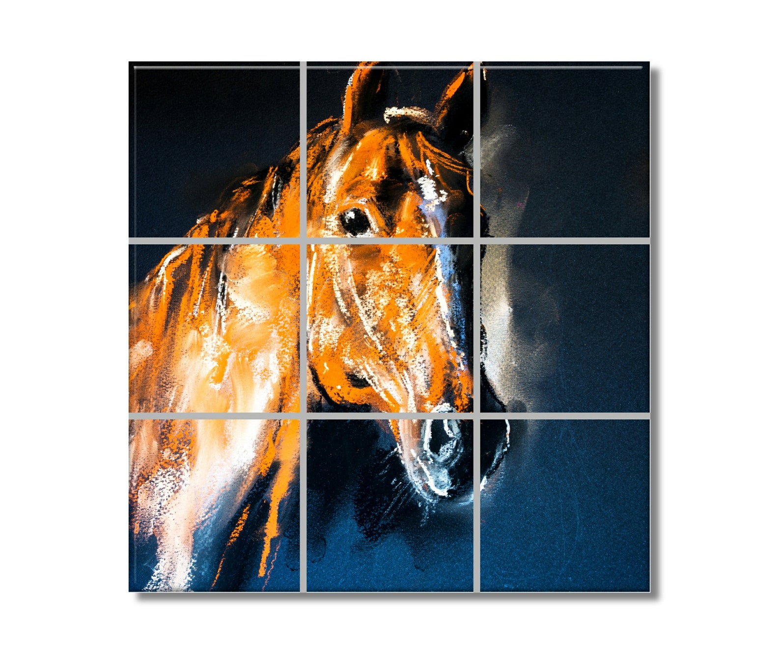 Ceramic Tile Mural Tile Mural Horse Art Design Tile Mural Etsy