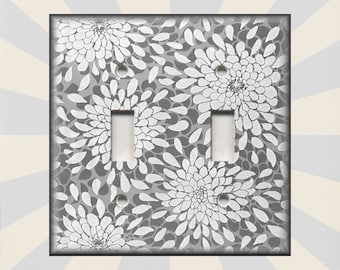 Global Home Decor Decorative Tile Design Grey Light Switch Plate Cover 