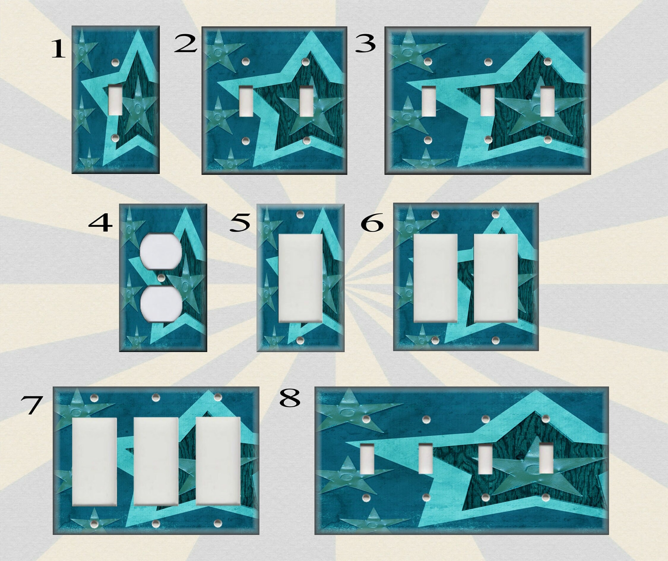 Metal Light Switch Cover Rustic Farmhouse Decor Country Star Etsy UK