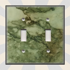 Green Marble Home Decor - Switch Plates And Outlet Covers - Metal Light Switch Cover - Wallplates - Marble Home Decor
