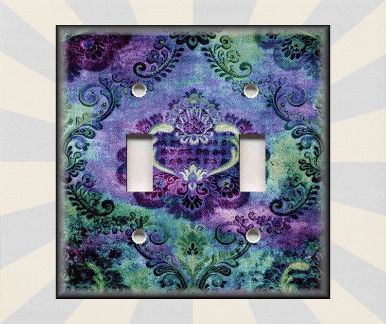 Metal Light Switch Plate Cover Bohemian Gypsy Damask Decor Etsy España