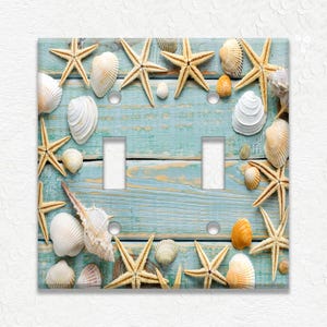 Beach Shells Light Switch Plate Covers - Metal Light Switch Plate Cover - Coastal Decor - Switch Plates And Outlets - Home Decor