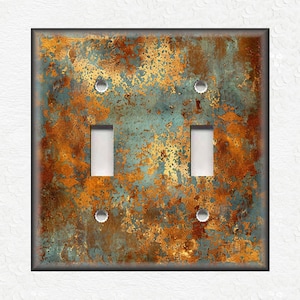 Copper Patina Design Metal Light Switch Plate Covers And Outlet Covers - Copper Design Home Decor - Decorative Copper Design Wallplates