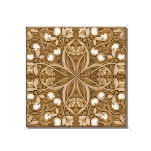 Art Nouveau Vintage Design Tile Butterscotch Decorative Art Nouveau Design Tile - Kitchen Backsplash Tile Bathroom Wall Tile Patterned Tile