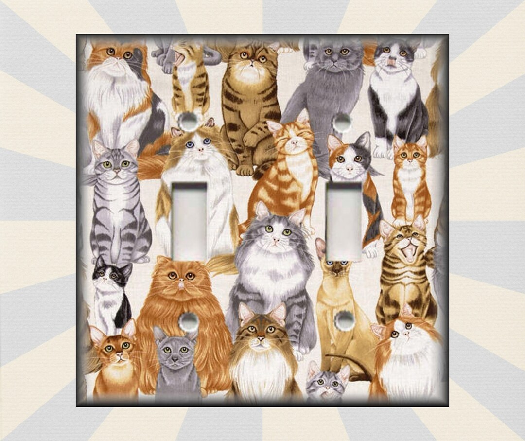 Cat Switch Plate Covers Cat Home Decor Metal Light Switch Cover Cat