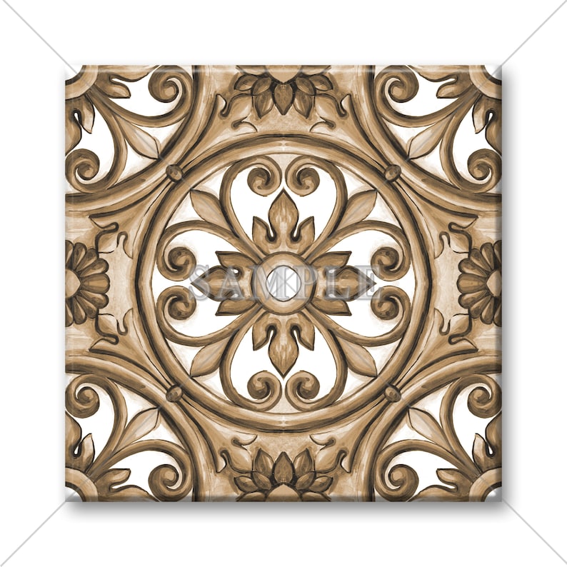 Unique Ceramic Accent Tile Brown Decorative Italian Image 0 1 2