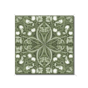 Art Nouveau Vintage Ceramic Tile Green Decorative Art Nouveau Design Tile - Kitchen Backsplash Tile - Bathroom Wall Tile  Patterned Tile