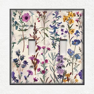 Beautiful Botanical Wildflowers - Metal Switch Plate Covers And Outlet Covers Unique Light Switch Plate Covers Outlet Covers Wall Plates