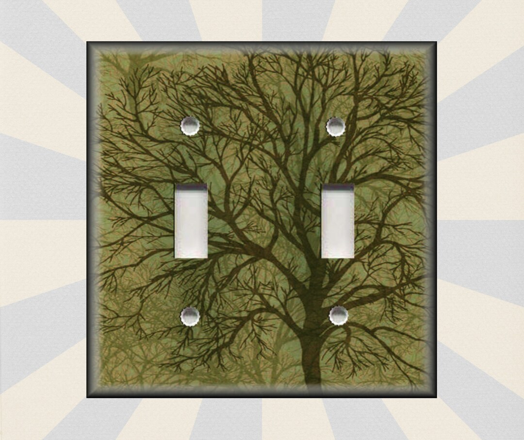 Green Tree Forest Decor Tree Art Nature Decor - Metal Light Switch ...