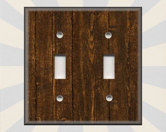 Wood Pattern Dark Brown Farmhouse Rustic Decor - Metal Light Switch Plate Cover - Switch Plates And Outlet Covers Free Shipping