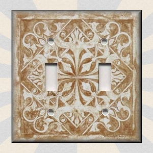 Tuscan Tile Decor Design Tan Tuscan Decor - Metal Light Switch Plate Cover - Home Decor Switch Plates And Outlet Covers - Free Shipping