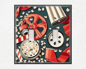 Retro Design Movie Theater Home Decor - Metal Light Switch Cover - Switch Plates Outlet Covers Metal Wall Plates Retro Decor Home Decor
