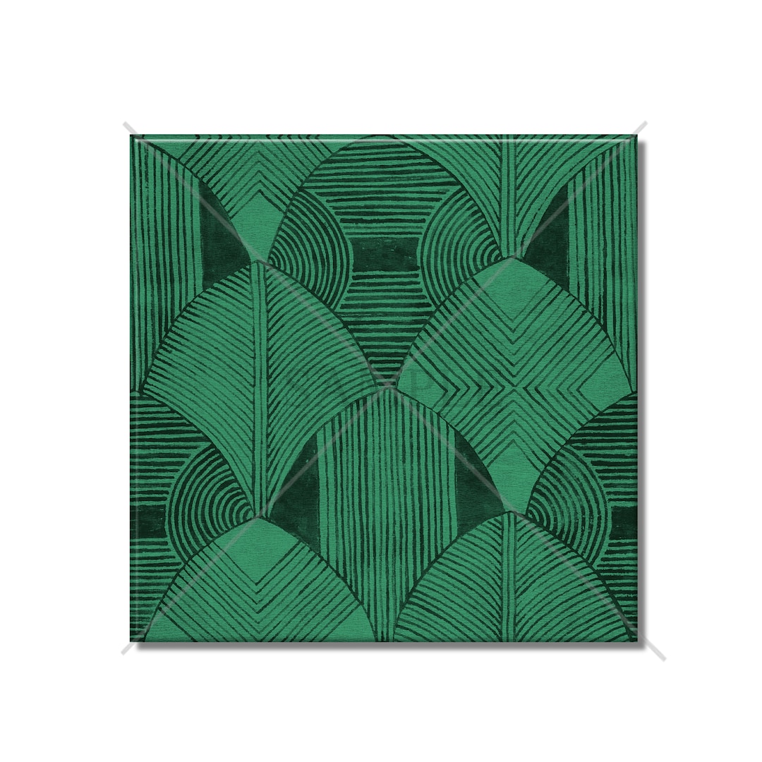Emerald Green Ceramic Tile Vintage Art Deco Design Kitchen Backsplash ...