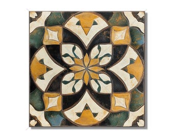 Vintage Moroccan Design Ceramic Tile Yellow Green Kitchen Tile Unique ...