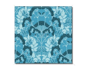 William Morris Art Nouveau Decorative Blue Ceramic Tile Art Nouveau Design Tile Kitchen Backsplash Tile Bathroom Wall Tile Patterned Tile