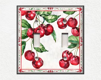 Cherry Design Metal Switch Plate Covers And Outlet Covers - Cherry Home Decor Items - Cherry Kitchen Decor - Luna Gallery Home Decor