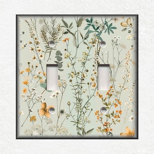 Beautiful Botanical Wildflowers - Metal Switch Plate Covers And Outlet Covers Unique Light Switch Plate Covers Outlet Covers Wall Plates