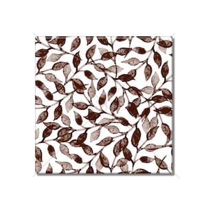 Brown Leaves Ceramic Tile - Leaf Design Tile - Kitchen Backsplash Tile - Bathroom Wall Tile - Leaf Patterned Ceramic Tile - Free Shipping