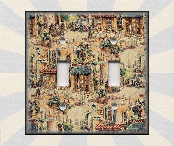 French Bistro Kitchen Home Decor Metal Light Switch Plate Cover Quaint Cafe 