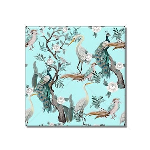 Decorative Peacock Ceramic Tile With Birds Crane Bird And Peacock Tile Kitchen Backsplash Tile - Peacock Ceramic Bathroom Wall Tiles