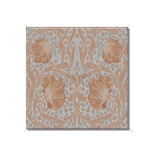 Ceramic Tile William Morris Vintage Art Nouveau Pimpernel Copper And Gray Kitchen Backsplash Tile - Floral Ceramic Bathroom Wall Tiles