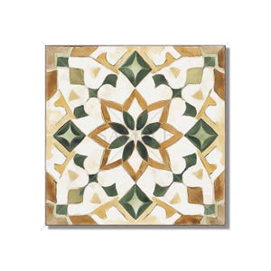 Green Tan Beige Ceramic Tile - Vintage Moroccan Tile Design - Kitchen Backsplash Tile - Bathroom Wall Tile - Decorative Patterned Tile