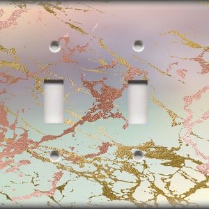 Metal Light Switch Covers - Marble Stone Art Design Home Decor Pastel ...