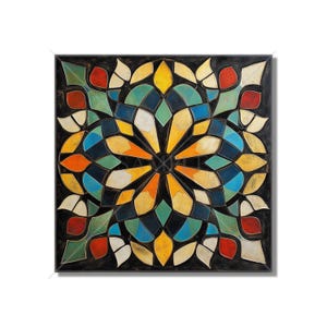 Vintage Moroccan Multi Colored Ceramic Tile - Bright Colors Kitchen Tile - Unique Backsplash Tile - Bathroom Tile Colorful Fireplace Tiles