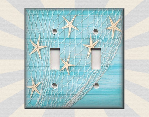 Starfish Fishing Net Switch Plate Covers Metal Light Switch Plate