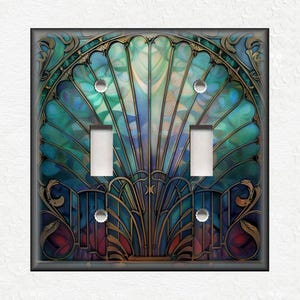 Antique Shell Design Vintage Art Nouveau Design Metal Light Switch Plate Covers And Outlet Covers - Home Decor - Art Nouveau Home Decor