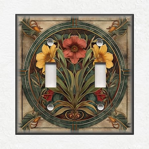 Vintage Floral Pattern - Metal Switch Plate Covers And Outlet Covers Unique Light Switch Plate Covers Outlets - Decorative Wall Plate Covers